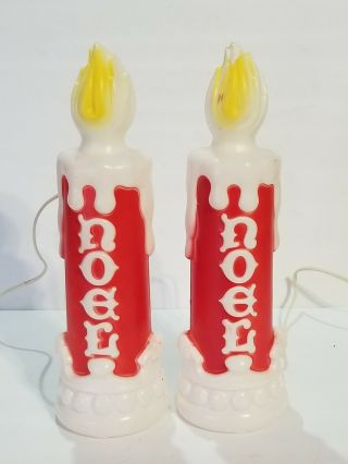 Vintage 1970 Empire Plastic Blow Mold Lighted Noel Candle Christmas