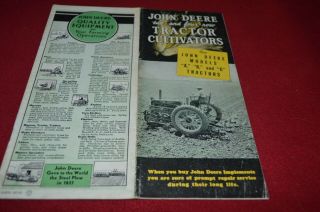 John Deere A B & G Tractor Cultivator For 1937 Dealer 