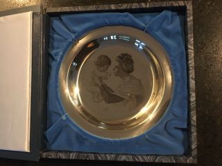 Franklin Sterling Silver 1973 Mother And Child Plate By Irene Spencer