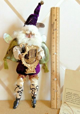 Vintage 2002 Mark Roberts Christmas Harp Fairy - A Santa Claus Elf Figure