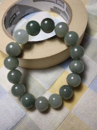 Grade A 100 Natural Burmese Jadeite Jade Beaded Bracelet A 2879