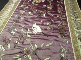 Antique Vintage Chinese Silk Embroidery Panel Birds Trees Flowers 27 