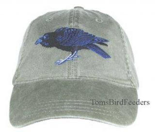 Raven Embroidered Cotton Cap Bird Hat