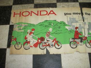 Vintage You Meet The Nicest People Riding A Honda 42 Foot Poster Po - 116