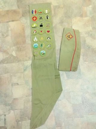Boy Scout Merit Badge Sash With 20 Merit Badges Cir: Late 1950 