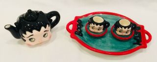 Nib Betty Boop Ceramic Mini Tea Set By Pelzman Designs And Vandor 1995 10950