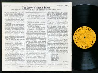 LEROY VINNEGAR Sextet Leroy Walks LP CONTEMPORARY C 3542 US 1958 Teddy Edwards 2