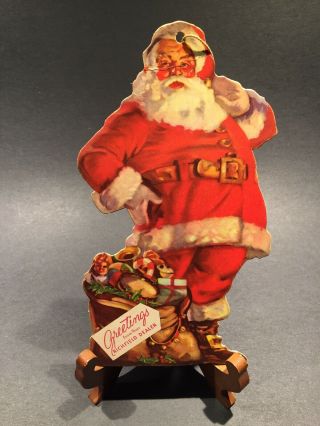 Vintage Christmas Santa Advertising Display Cardboard 1940s Richfield Oil Dealer