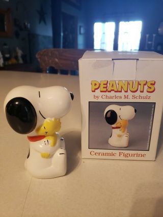 Rare Vintage Willitts Peanuts Snoopy Hugging Woodstock Porcelain Figurine