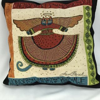 ❤ Laurel Burch CAT Embroidered Tapestry PILLOW ANGEL WINGS Square Throw 3