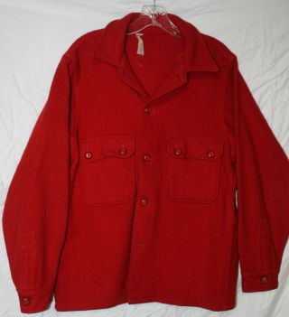 Vintage Official Boy Scout Red Wool Jacket - Button Missing - Size Unknown
