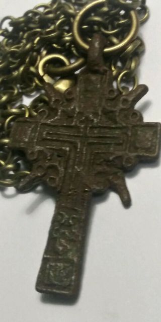 Ancient Religious Medieval Viking Era Cross Pendant Necklace Artifact