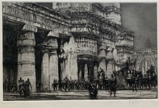 William Walcot Signed Etching Ancient Egypt Arrival Of The Queen Listed