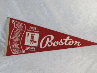VTG 1946 BOSTON RED SOX AMERICAN LEAGUE WORLD SERIES CHAMP BASEBALL FELT PENNANT 2