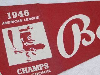 VTG 1946 BOSTON RED SOX AMERICAN LEAGUE WORLD SERIES CHAMP BASEBALL FELT PENNANT 3