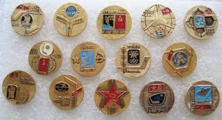Ussr Team Winners Ice Hockey World Championships Olympic Games 1954 - 1975 14 Pins