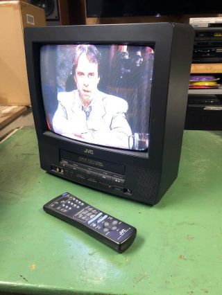 Vtg Jvc Tv/vcr Vhs Combo 13 " Model 13140 Retro Gaming Television With Remote