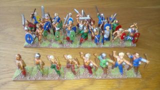 33 Barbarian Infantry Unit 28mm Metal Painted Ancient Wargames Figures