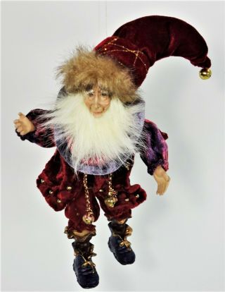 Elf Gnome Christmas Holiday Tree Ornament Shelf Sitter Renaissance Court Mardi