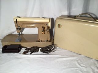 Vintage Singer Slant Needle Sewing Machine 404 Serviced Case