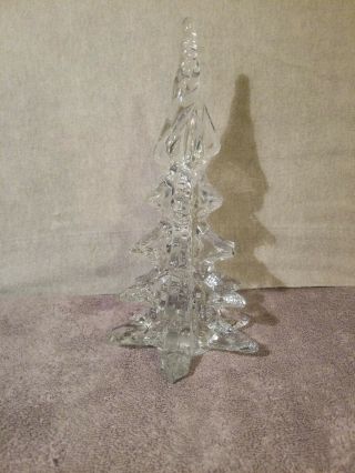 Crystal Art Glass Clear Christmas Tree Large 10 1/2 " High