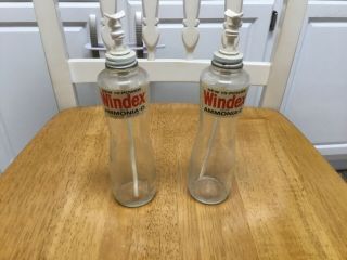 2 Vintage Windex Bottle Glass Cleaner With Ammonia - D 1964