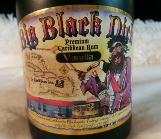 Empty Big Black Dick Premium Vanilla Caribbean Rum Bottle Cayman Island 750 Ml