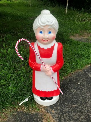 Vintage Mrs Claus 40 Inches Blow Mold Holiday Christmas Yard Decor