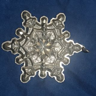 Vintage 1971 Gorham Sterling Silver Snowflake Medallion Christmas Ornament