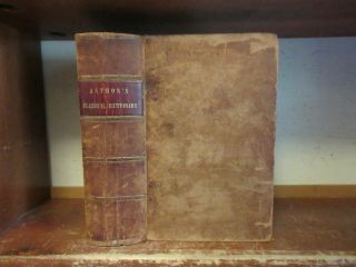 Old Classical Dictionary Leather Book 1841 Greek Roman Mythology Ancient History