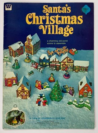 Vintage Santa’s Christmas Village Press Out Book By Whitman 1975 1905 - 32