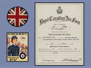 Wwii 1945 Rcaf Women’s Division Service Certificate - Sgt.  Ila Evelyn Leavens