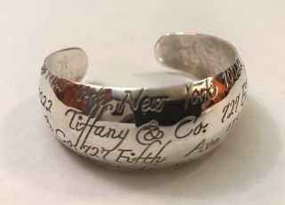 Tiffany & Co.  York City Cuff Bracelet Vintage 1997.  925 Sterling Silver Wmns