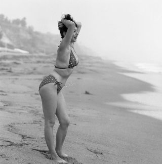 1950s Vogel Negative,  Sexy Pin - Up Girl Doris Gohlke At Beach In Bikini,  T250850