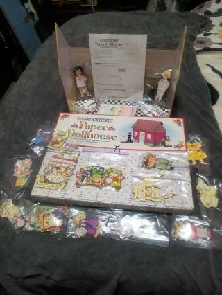 Mary Engelbreit Magnetic Paper Doll House,  2 Dolls,  & Over 100 Accessories