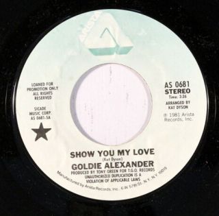 Goldie Alexander: Show You My Love / Mono 45 (dj,  Boogie Classic) Soul