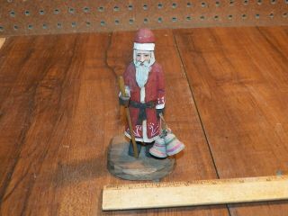 Vintage Hand - Carved Wood Santa Claus Figure