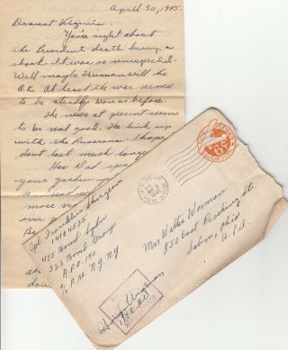 Wwii Letter Aaf 323rd Bomb Group 1945 President Fdr Death A Shock 26