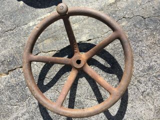 J.  I Case Steam Or Gas Tractor Steering Wheel Barn Find Off A 25 - 45 Cross Motor
