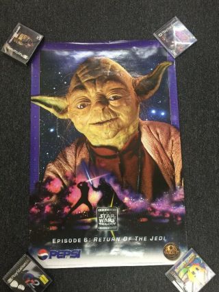 Star Wars Episode 6 Return Of The Jedi Yoda Poster 24” X 36” Pepsi Anniversary