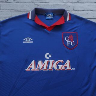 Vintage 94/95 Chelsea FC Amiga Soccer Jersey by Umbro L Football World Cup 2