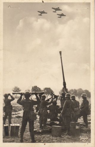 Wwii Rppc Photo German 37mm Flak Gun From Us Aaf 323rd Bomb Group 3