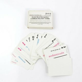 1985 Soviet Word Recognition Common Military Terms Playing Cards