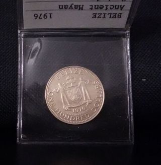GEM PRF Gold Coin Belize 1976 FM $100 Ancient Mayan Symbols KM - 52 scarce 2