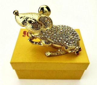 Jewelry Box.  Mouse Rat Figurine.  2020 Chinese Zodiac Year Of Rat Statuette