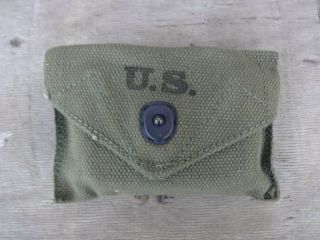Wwii Us Army M1942 First Aid Kit Canvas Pouch W/acme Cotton Kit - Dated 1944