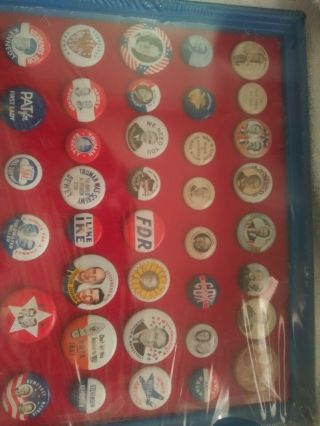38 Vintage Presidential Campaign Pins Still In Wrapping