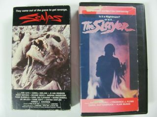 1980s Horror Marquis Video Vhs The Slayer & Scalps Ancient Burial Ground Slasher
