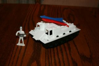 Rare Vintage Mpc Space And Army Battlefront White Missile - Launching Tank 3 Marx