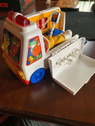 Vintage 1978 Tomy Toy Ambulance Toy Paramedic Van Emergency Emt Vehicle W Bear